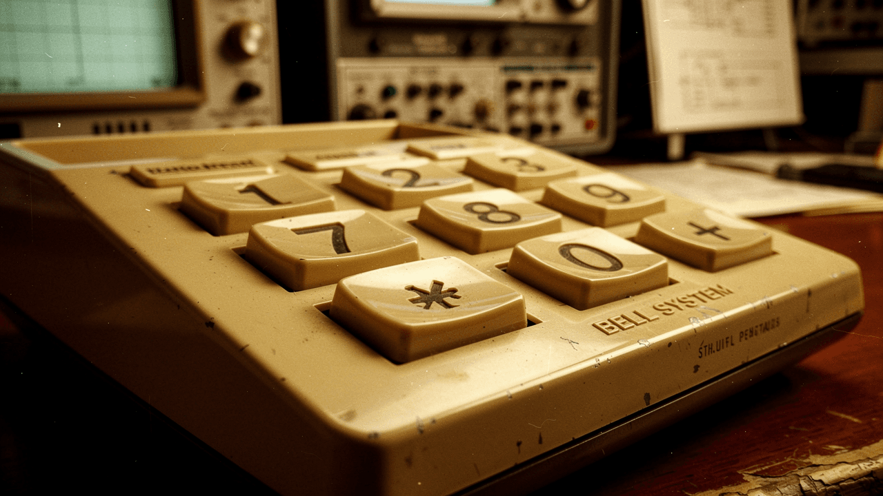 A 1960s Bell System touch-tone telephone keypad with the # (pound) key prominent