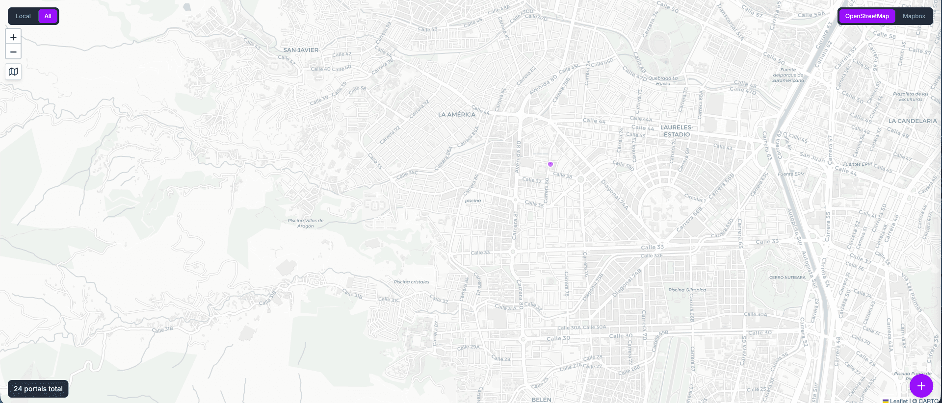 Mapa global de portales en hashtag.org — captura real