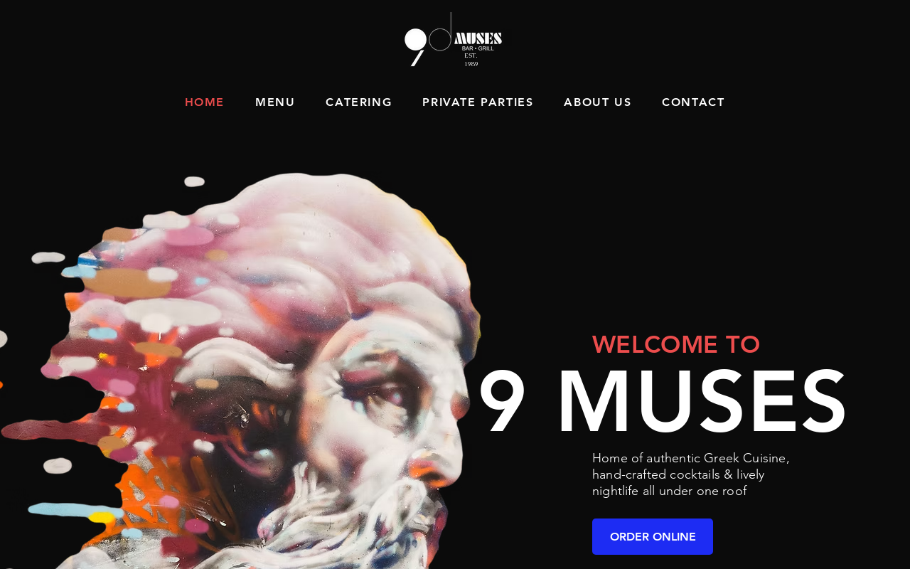 9 Muses Bar & Grill — screenshot of their official website
